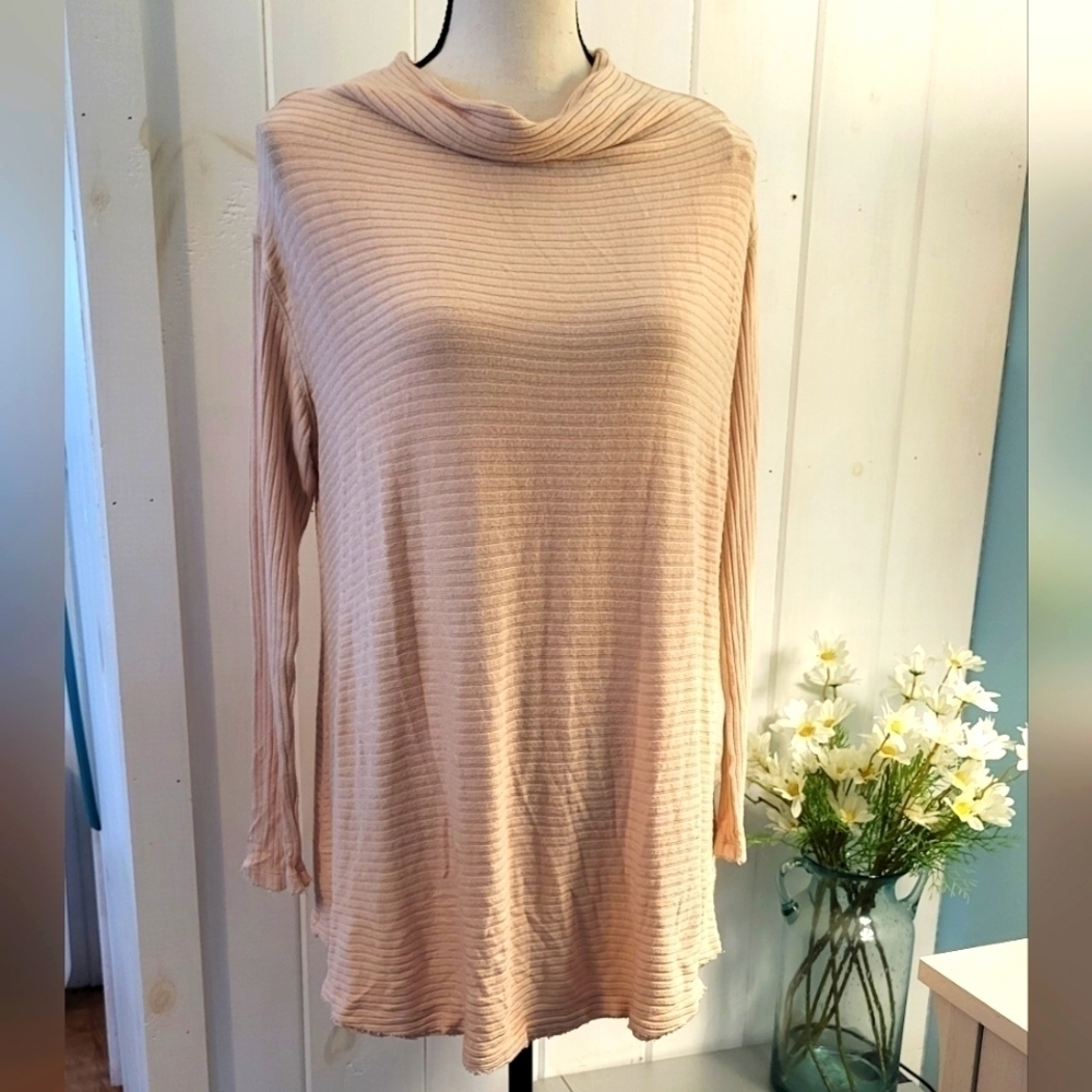 FREE PEOPLE Lovers Split Back Pullover Ribbed Tunic